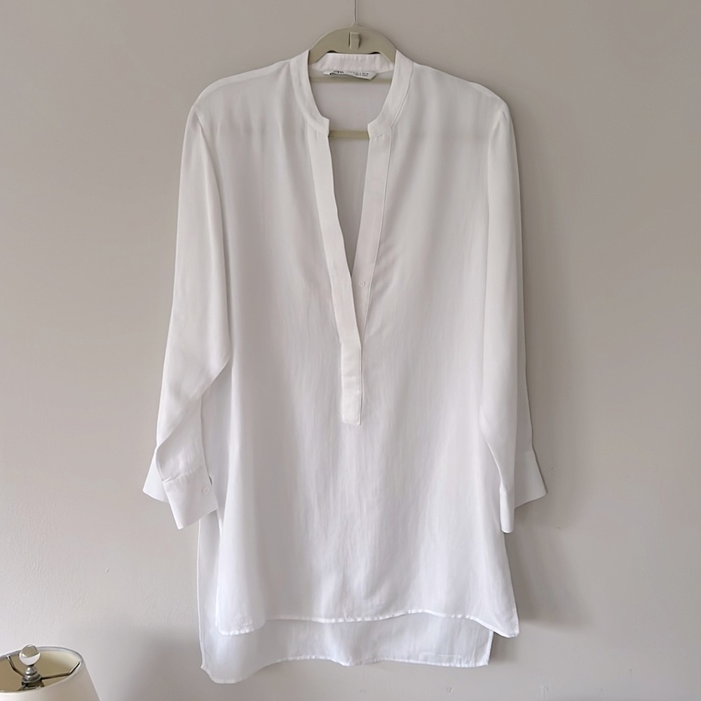 White Zara Linen Shirt